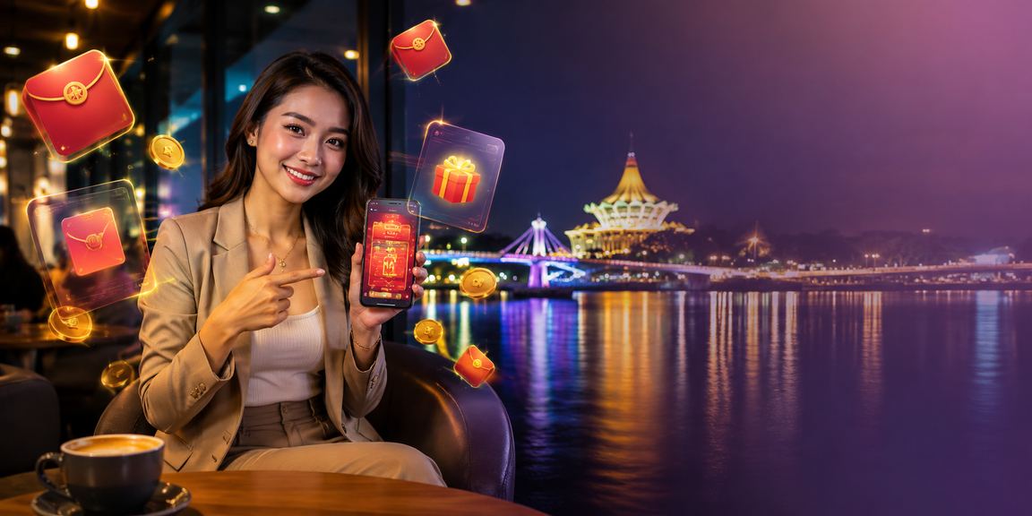 Suasana Tahun Baru Cina dengan promosi permainan meja panas777 di Kuching